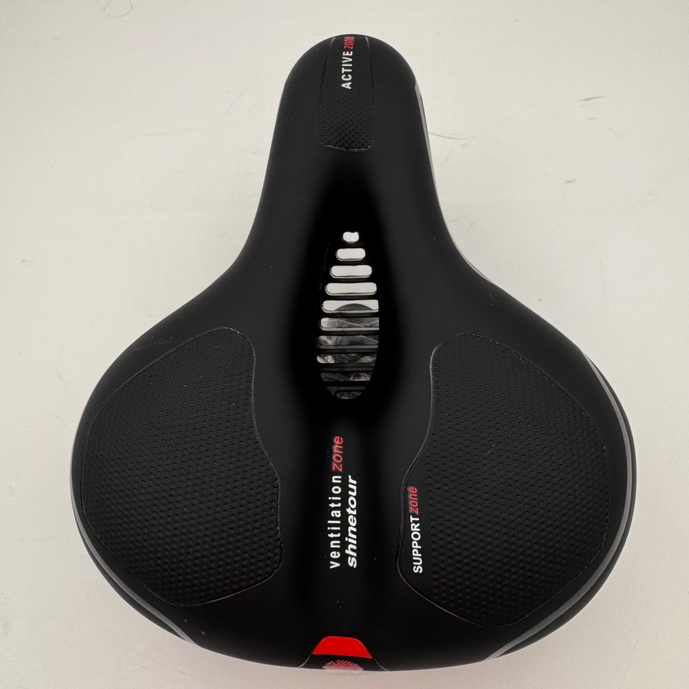NWOT Shinetour Active Zone Bike Seat Wide Comfort Bicycle Saddle with Rain Cover